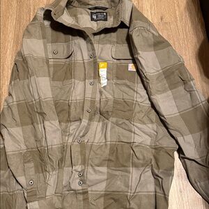 Carhartt Men's Green Plaid Shirt Jacket